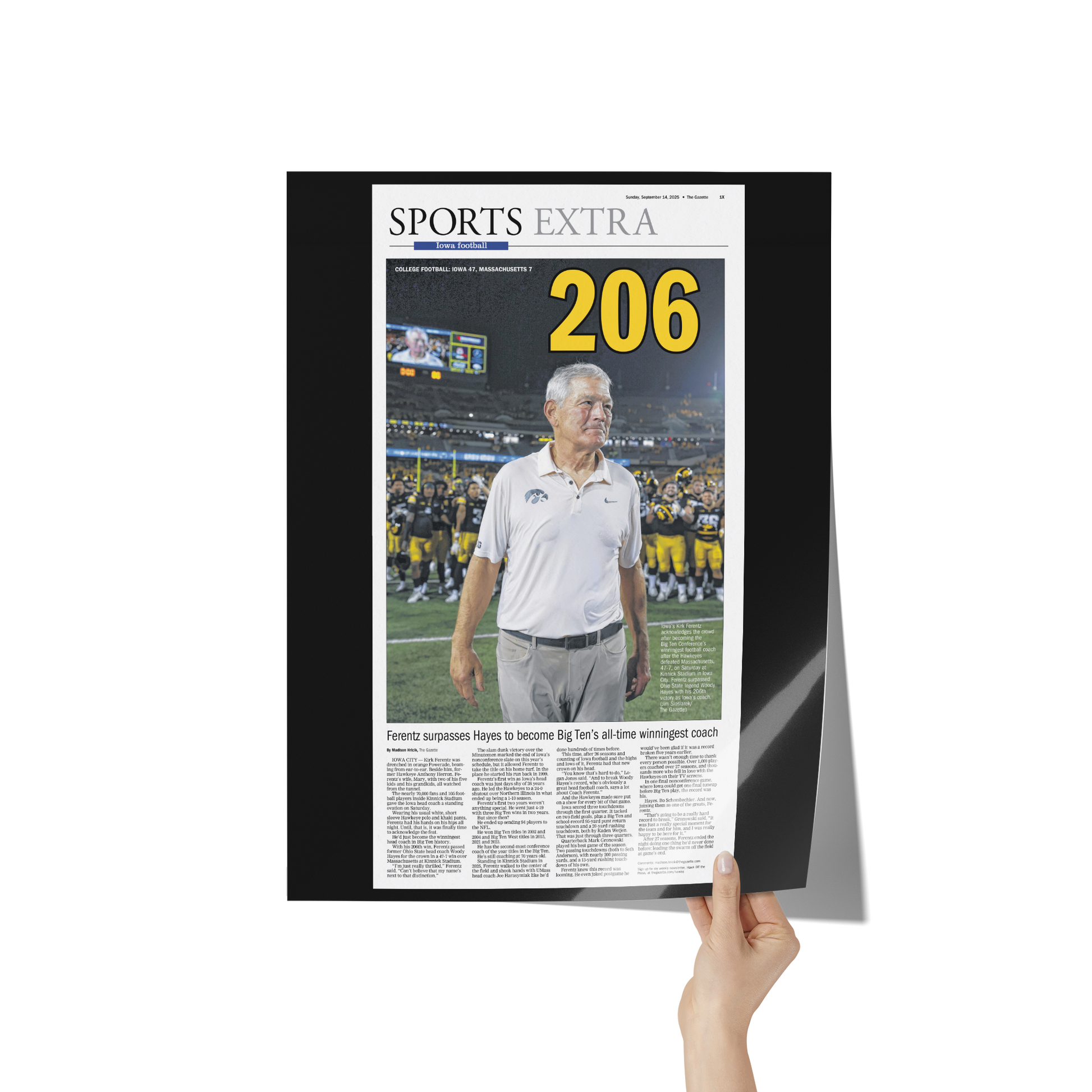 Kirk_Ferentz_206_Win_Page_Reprint_18x24_Hand_V_Mockup.png