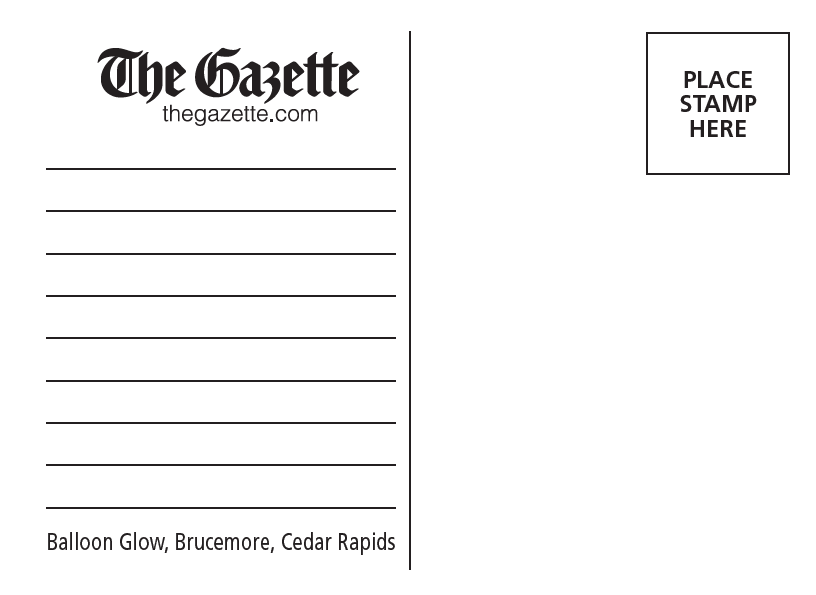 brucemore balloon glow cedar rapids gazette postcard