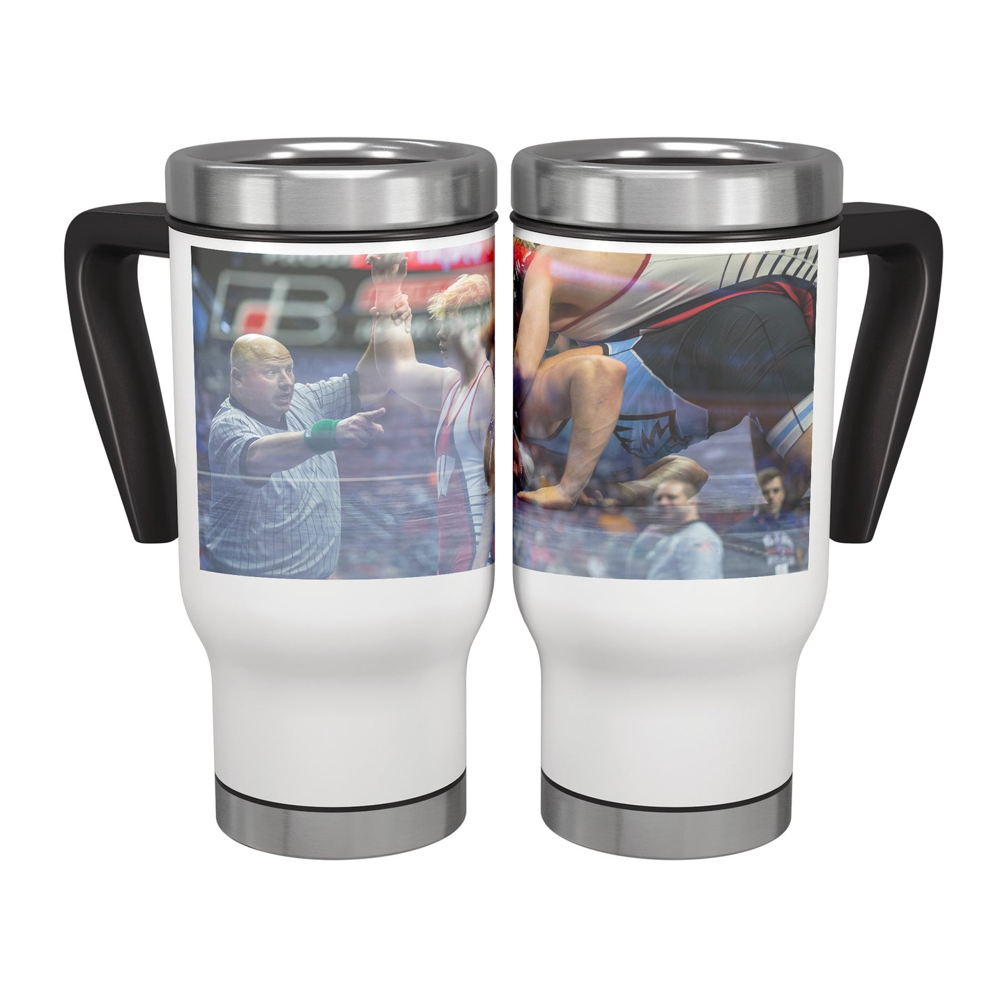 14 oz. Travel Mug - Wrestling