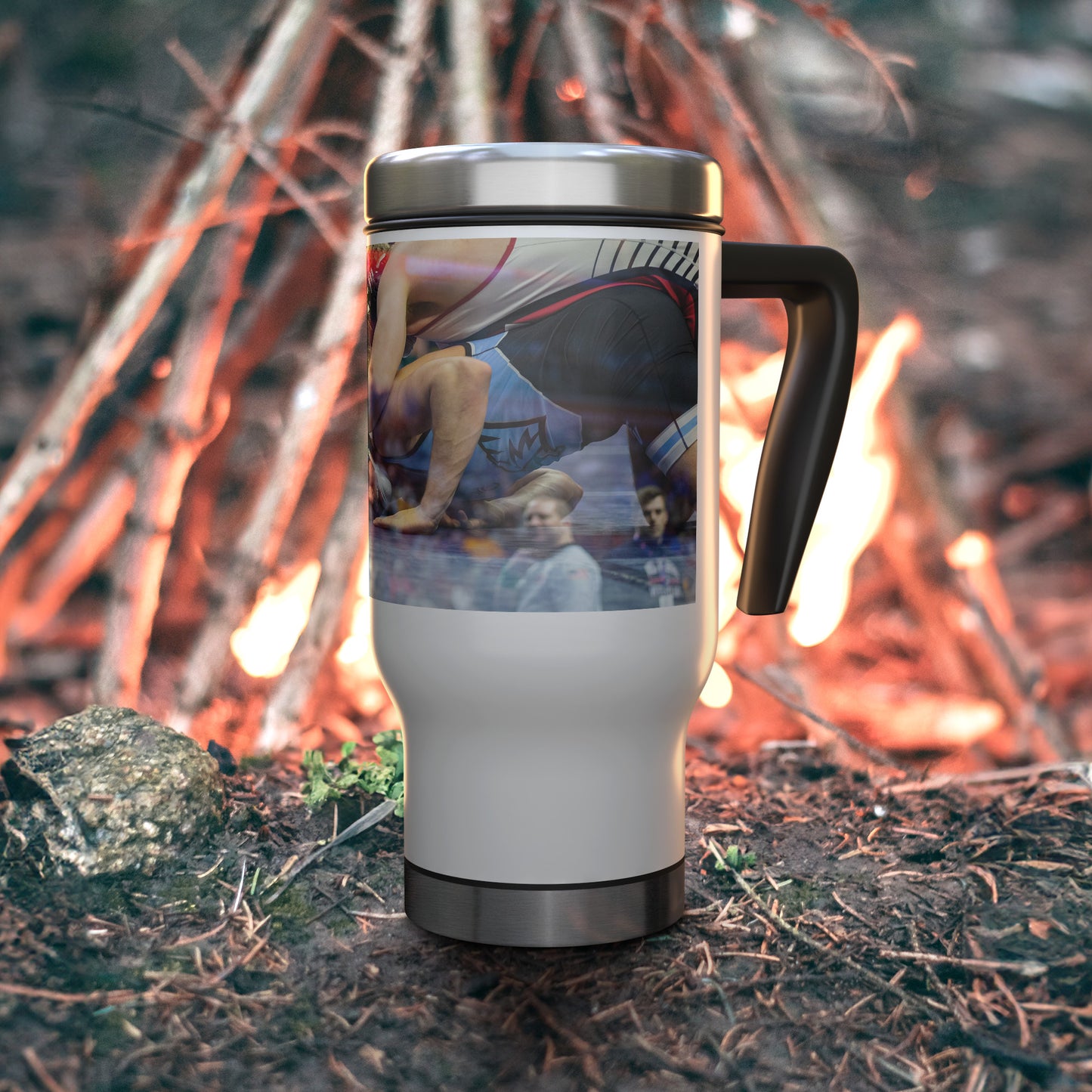 14 oz. Travel Mug - Wrestling