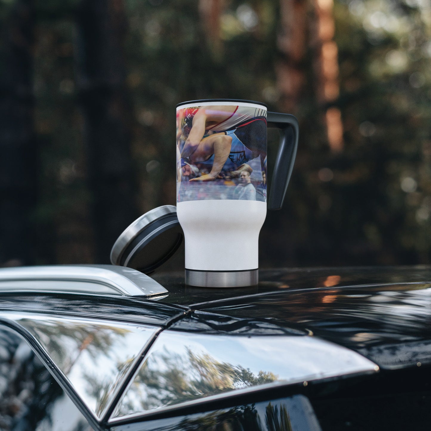 14 oz. Travel Mug - Wrestling