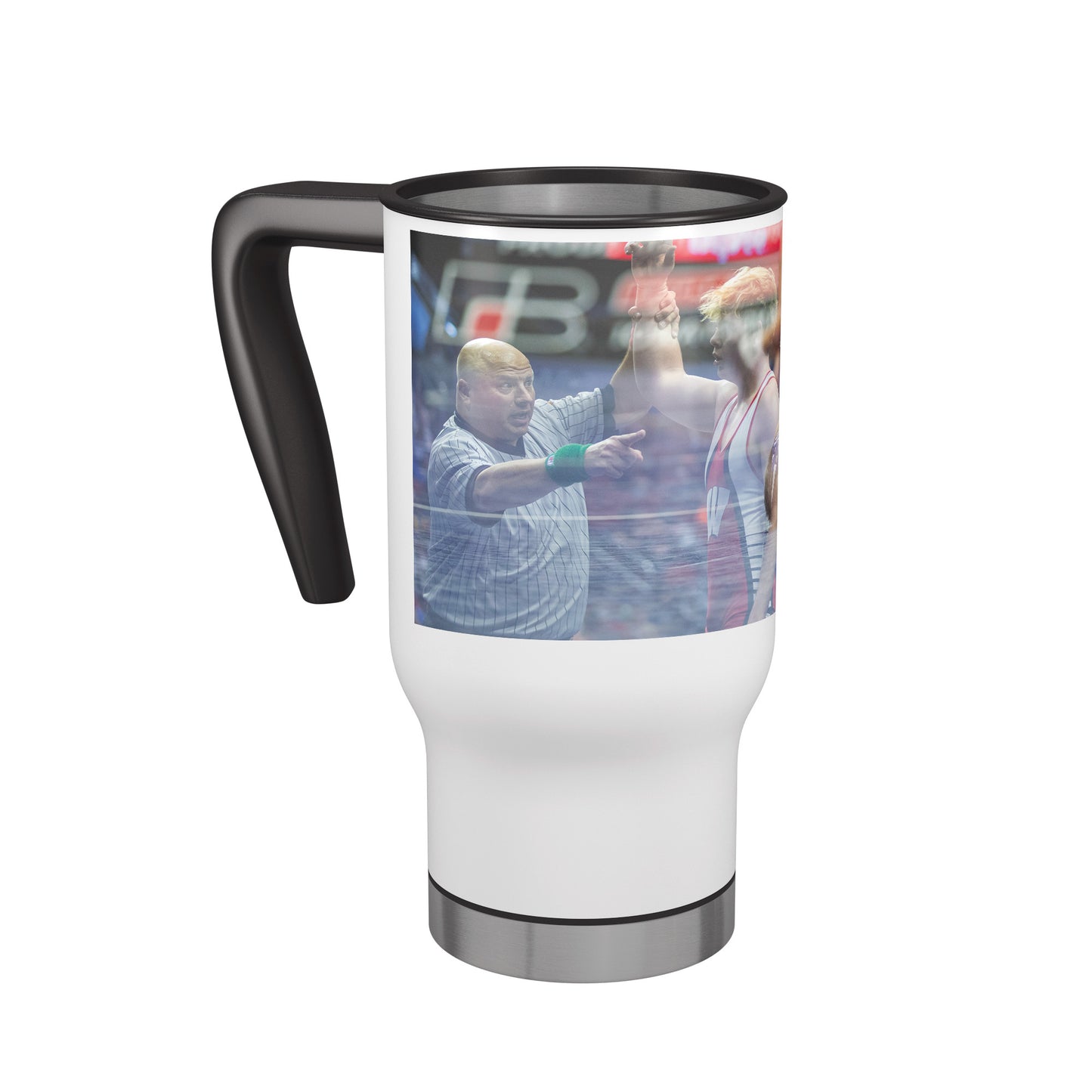 14 oz. Travel Mug - Wrestling