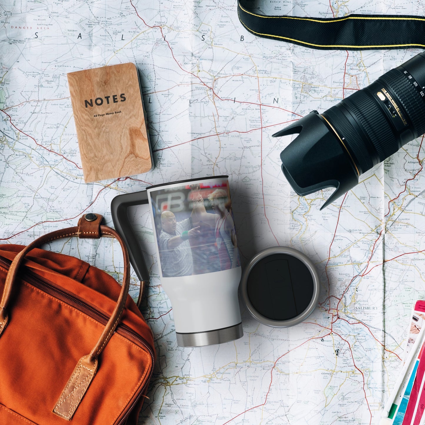 14 oz. Travel Mug - Wrestling