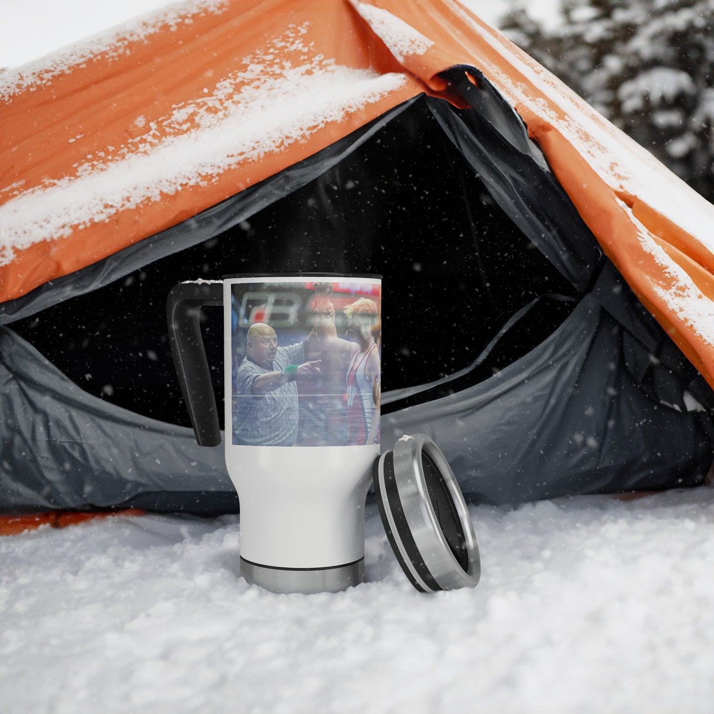 14 oz. Travel Mug - Wrestling