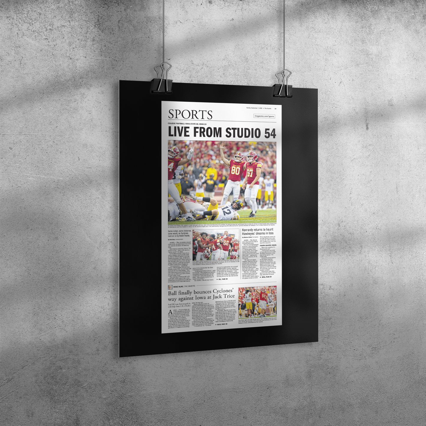 Gazette_Reprint_Poster_ISU_beats_Iowa_2_18x24_Angle_V_Mockup.png