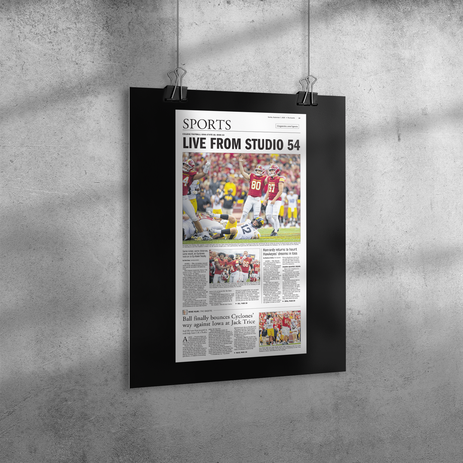 Gazette_Reprint_Poster_ISU_beats_Iowa_2_18x24_Angle_V_Mockup.png