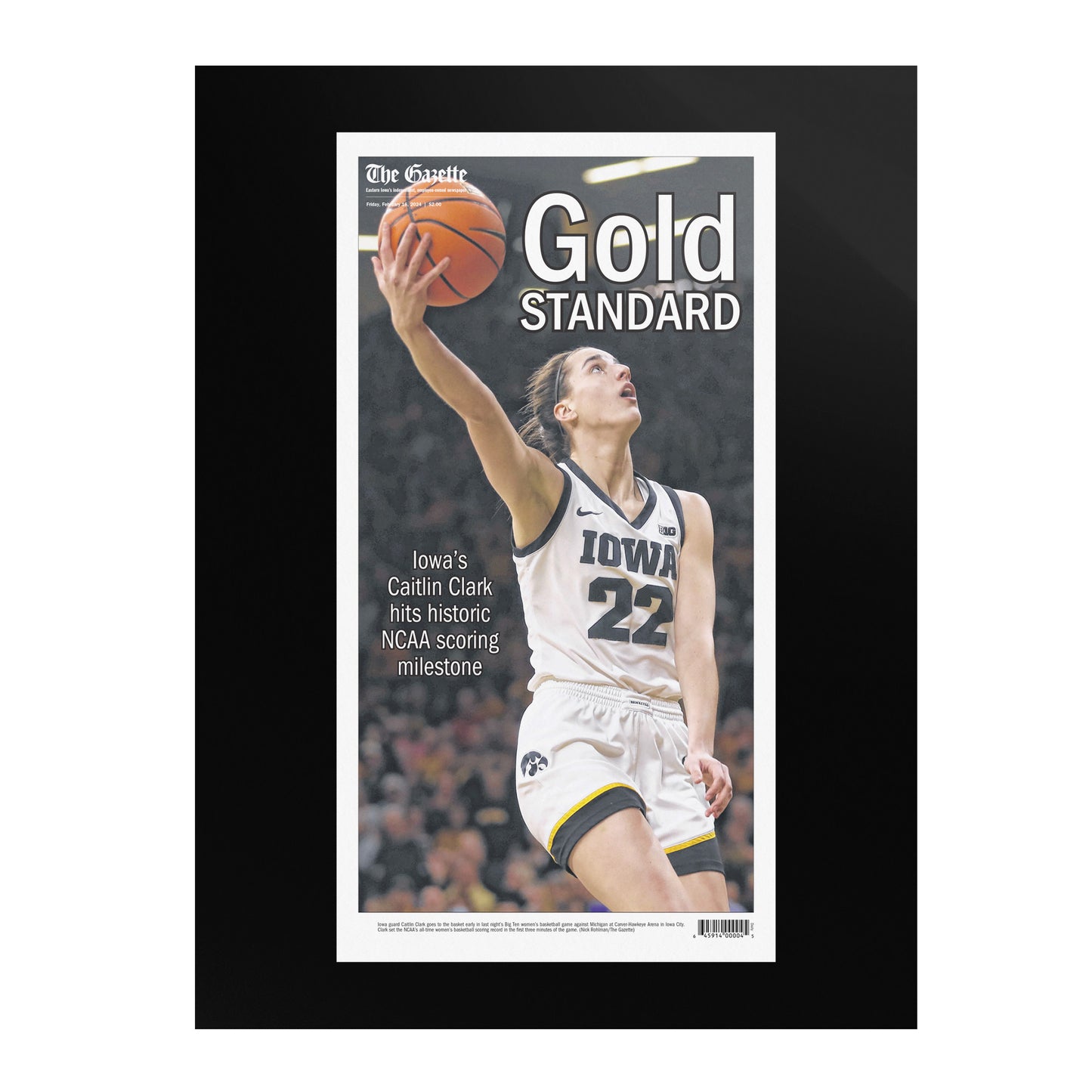 Gold Standard: Caitlin Clark Gazette Page Reprint