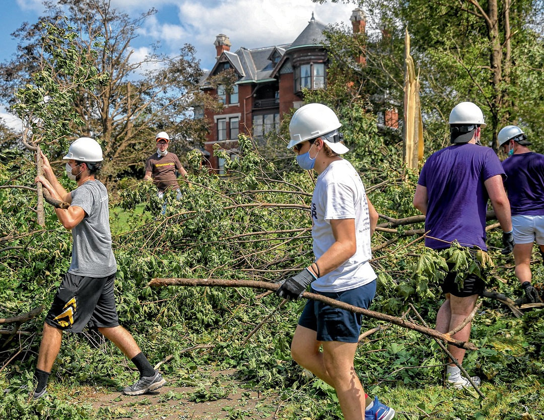 Brucemore Cleanup from Iowa Derecho book by The Gazette