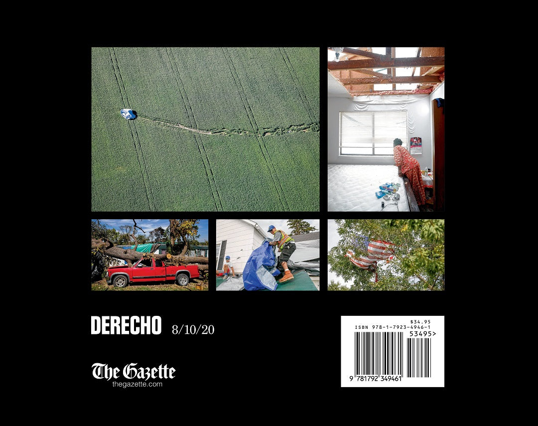Back Cover of Derecho 8-10-20 hardbound book by The Gazette